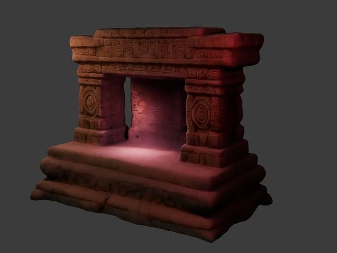 Aztec Altar 1 Low-poly 3D model