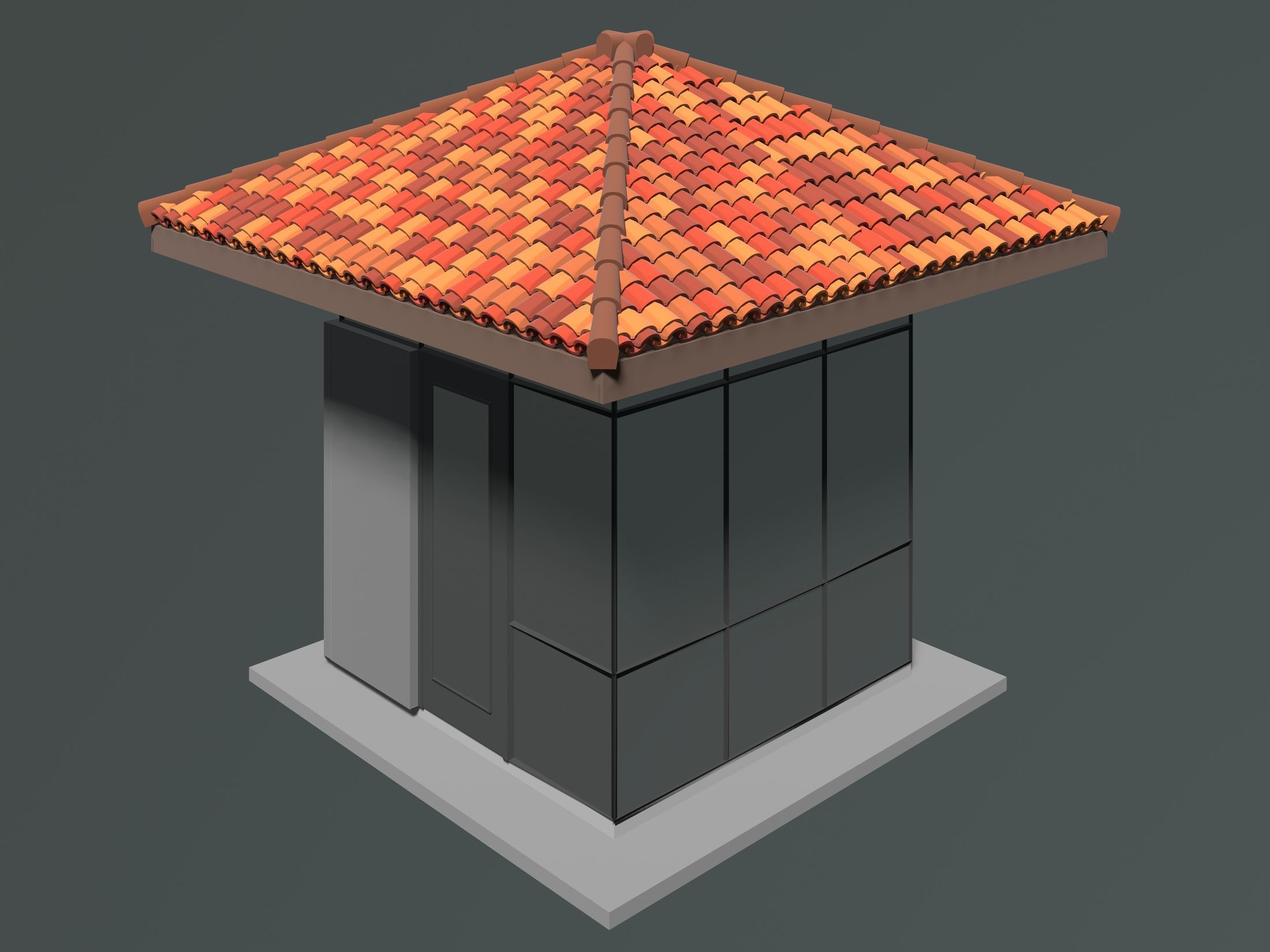 Security booth 24u07 3D model_5