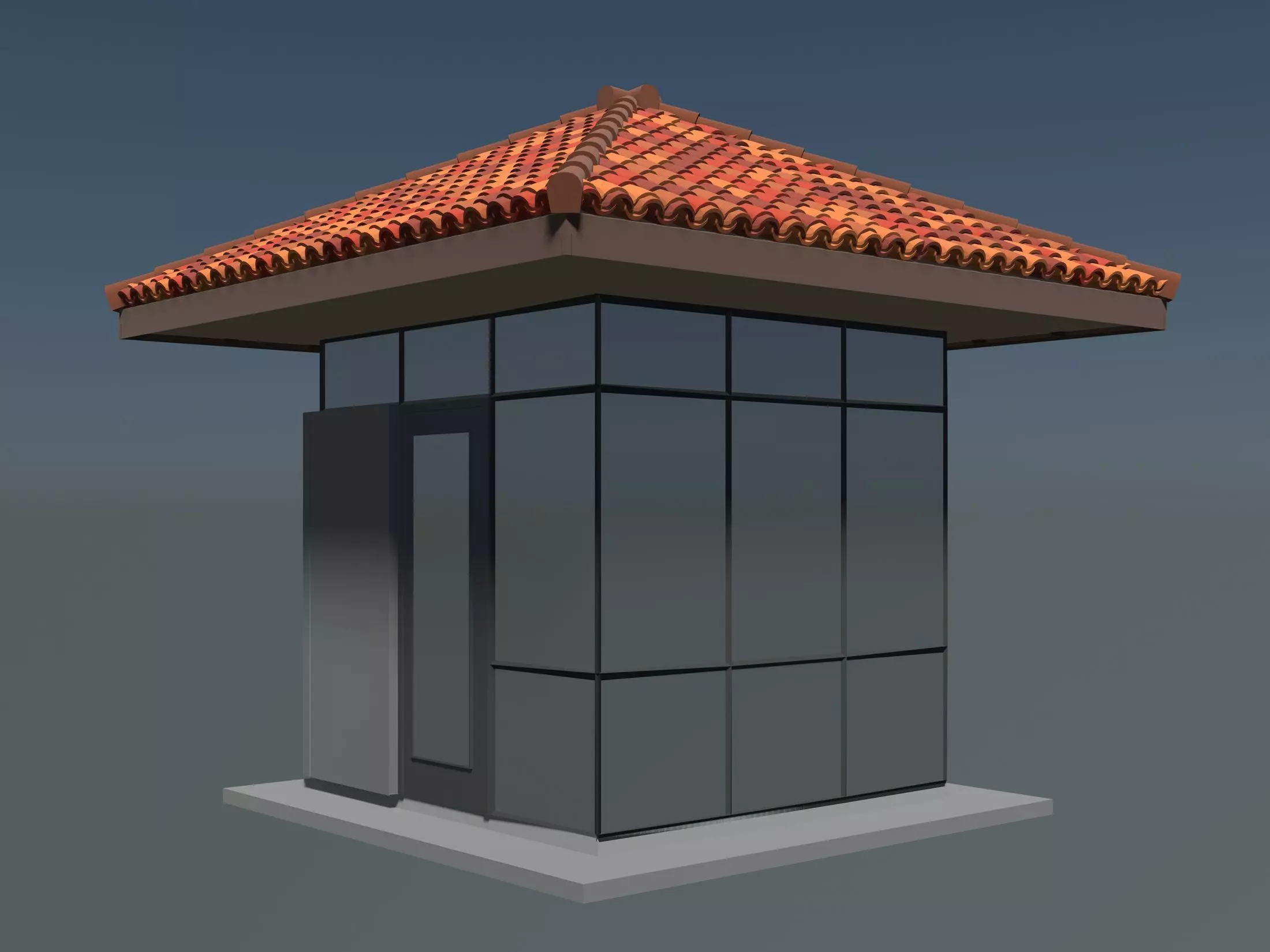 Security booth 24u07 3D model_0