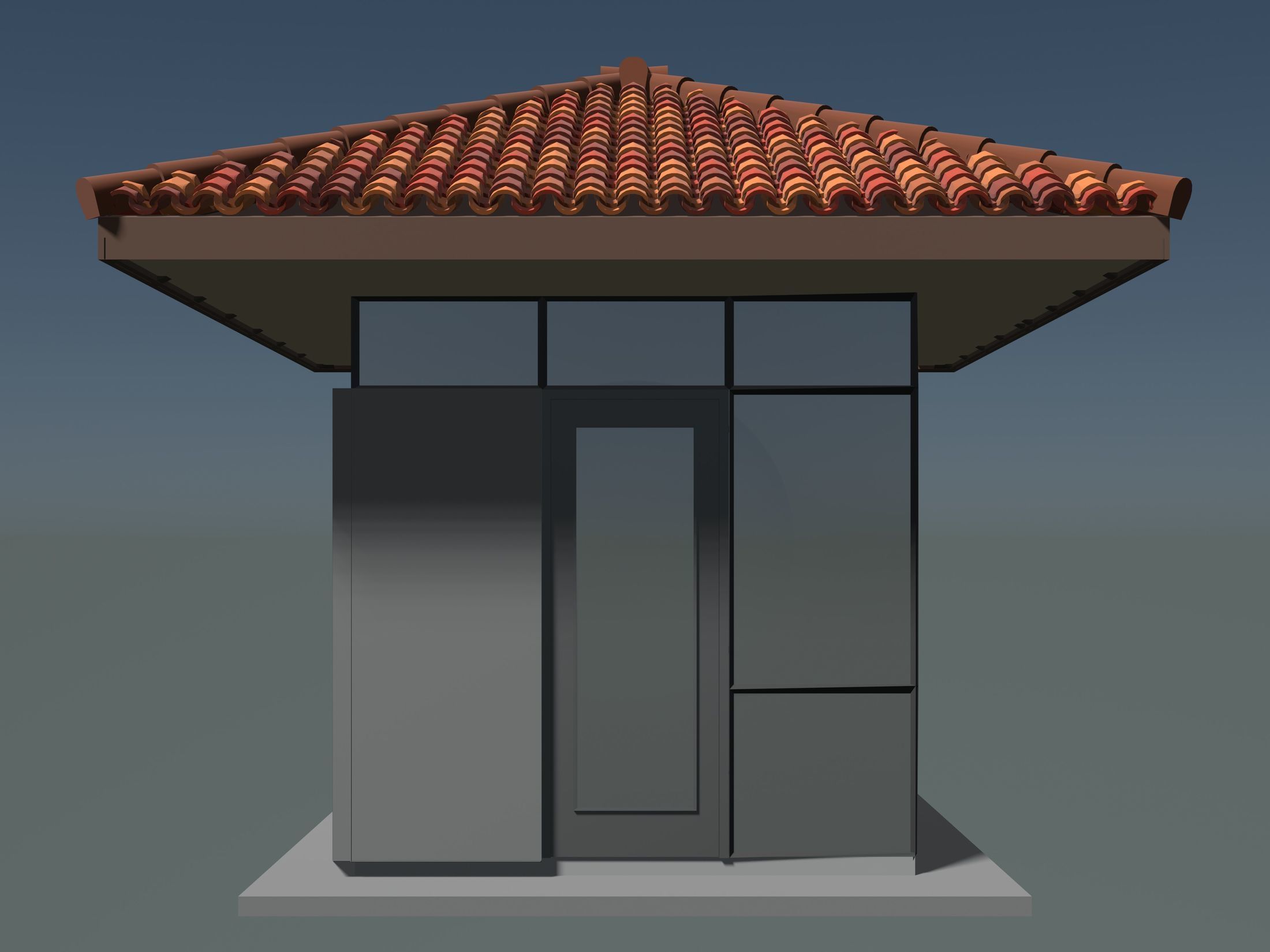 Security booth 24u07 3D model_4