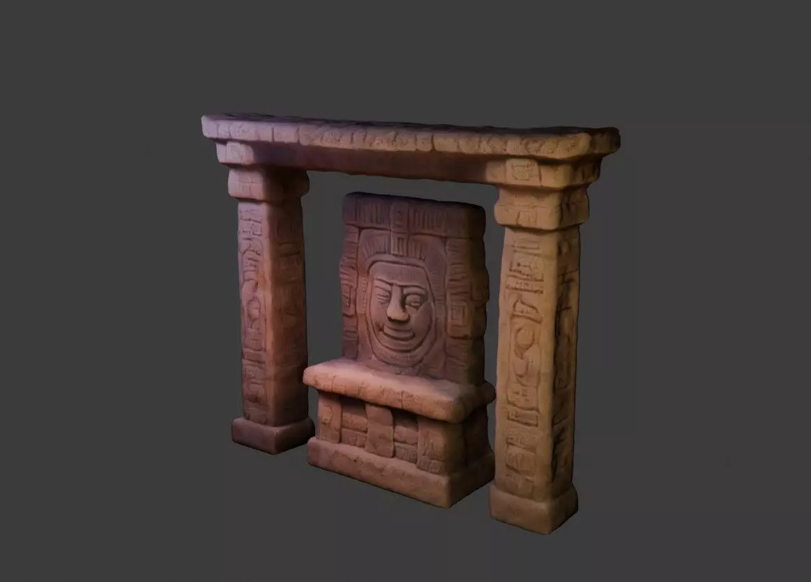 Aztec Altar 2 Low-poly 3D model