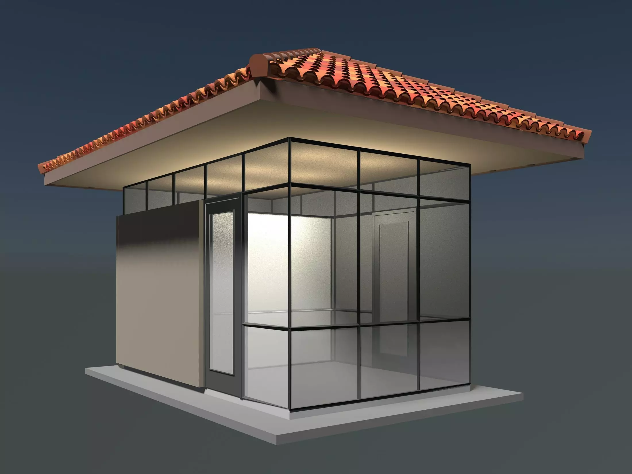 Security booth 24u08 3D model_0