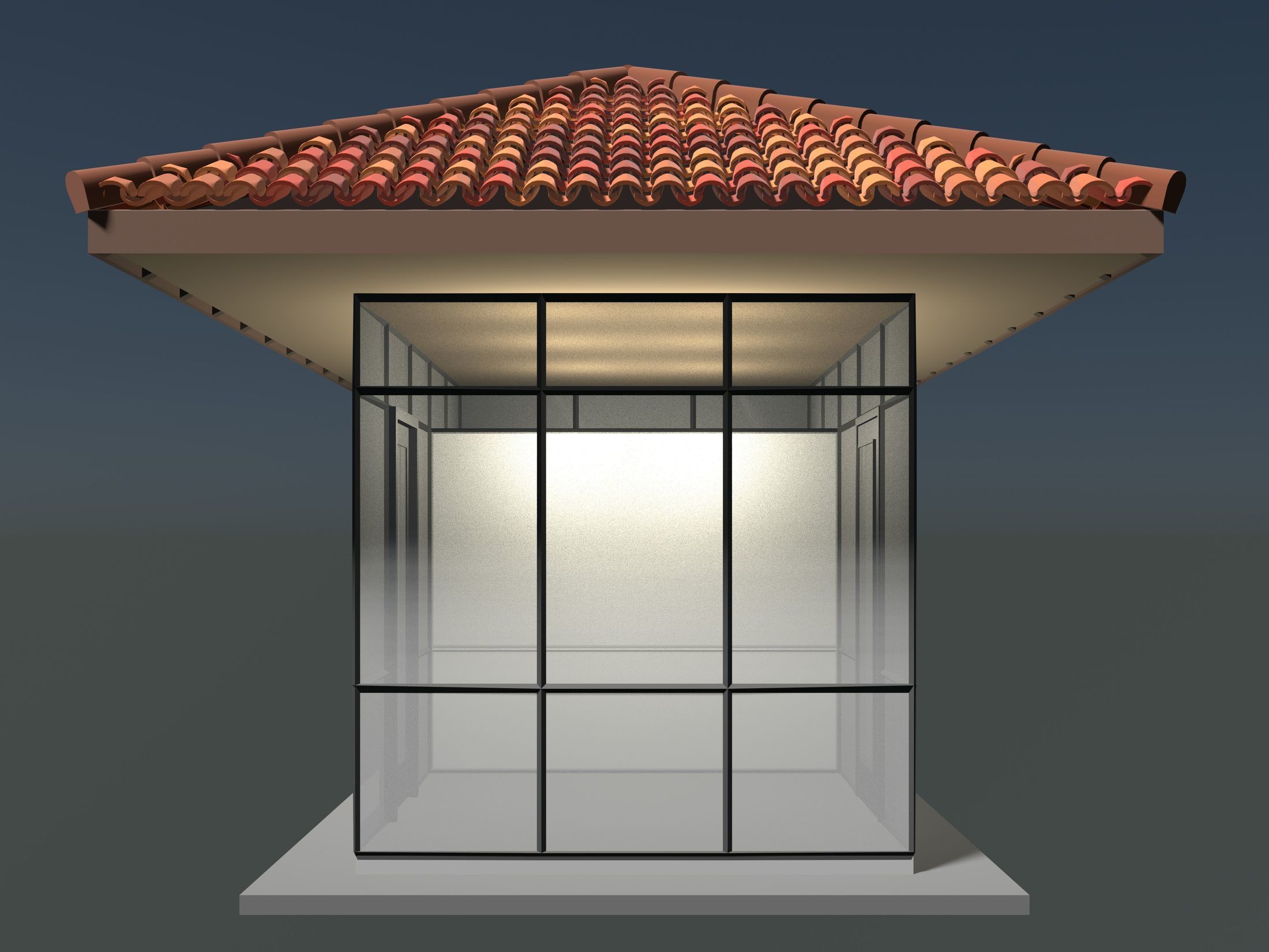 Security booth 24u08 3D model_2