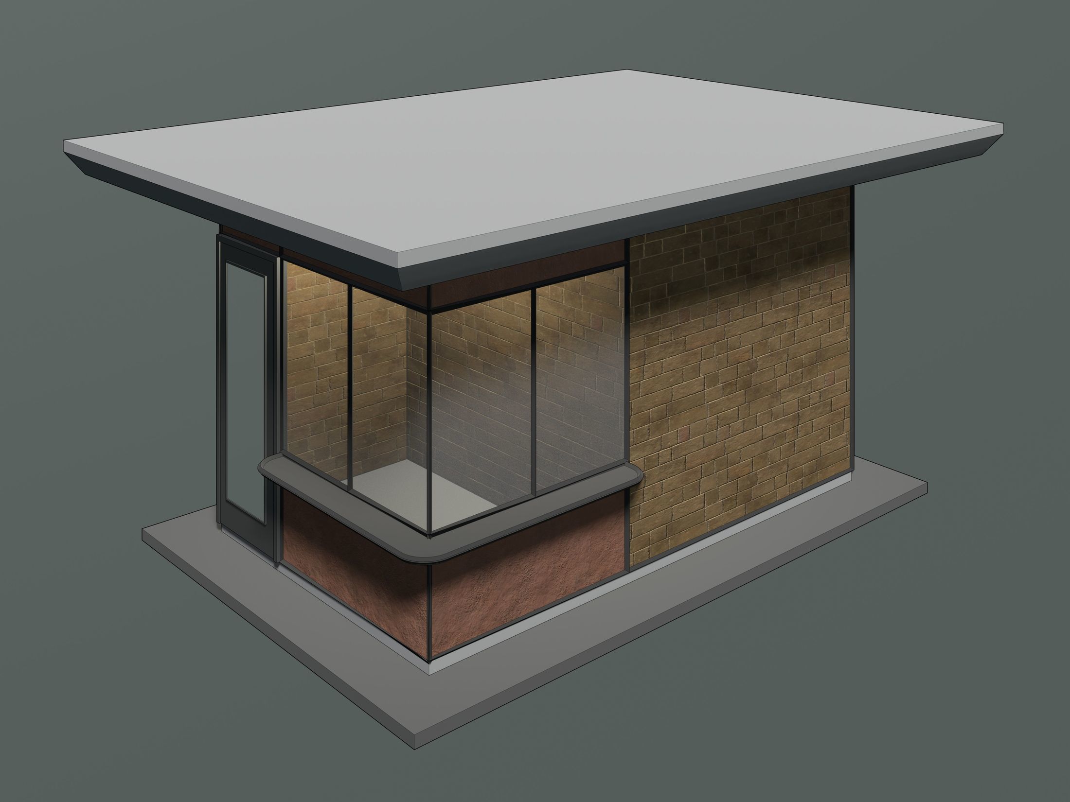 Security booth 24u09 3D model_2