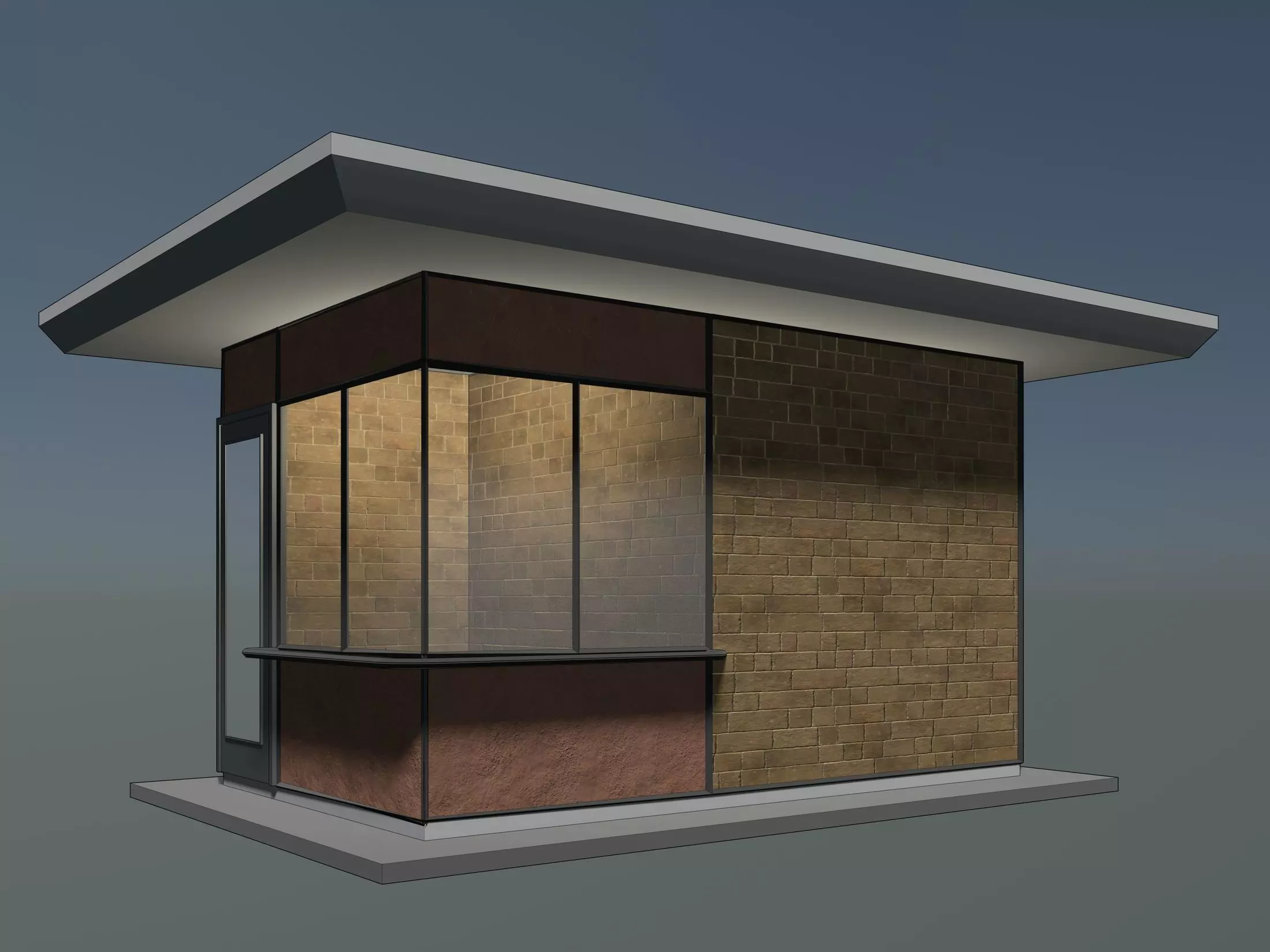 Security booth 24u09 3D model_0