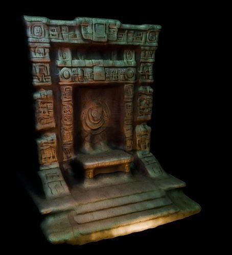Aztec Altar 3 Low-poly 3D model