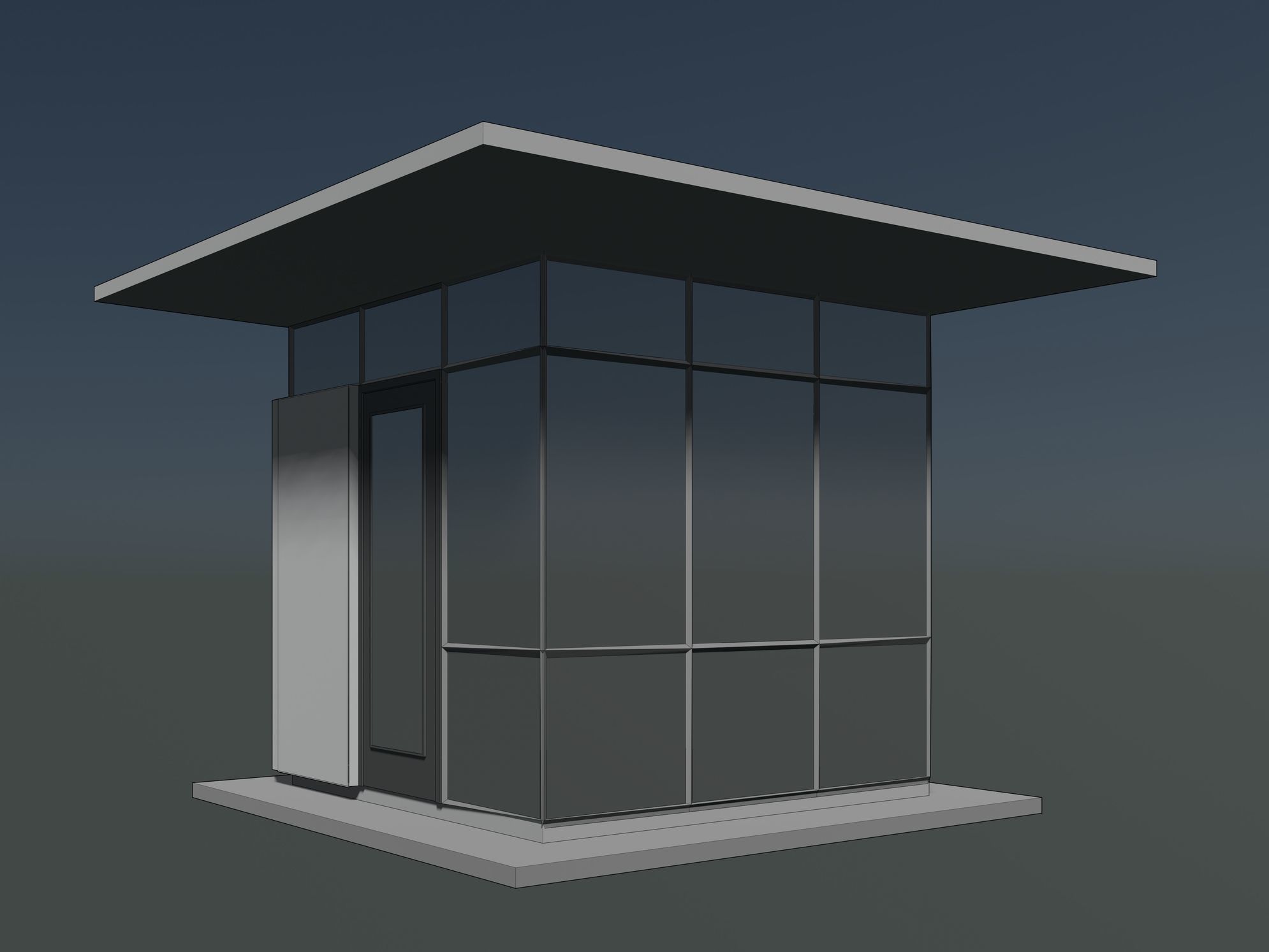 Security booth 3D Model Collection_3