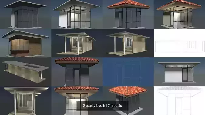 Security booth 3D Model Collection