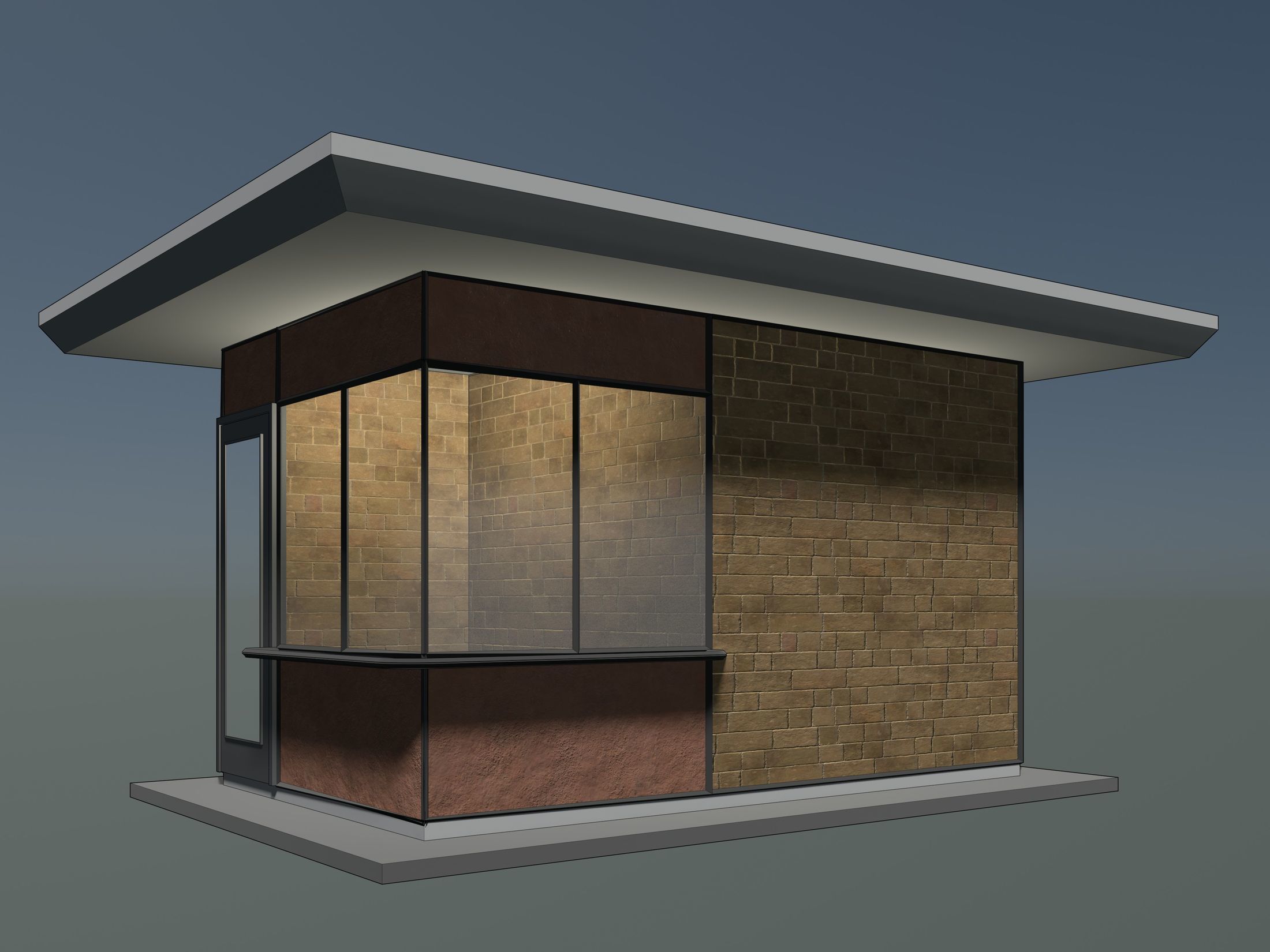 Security booth 3D Model Collection_7