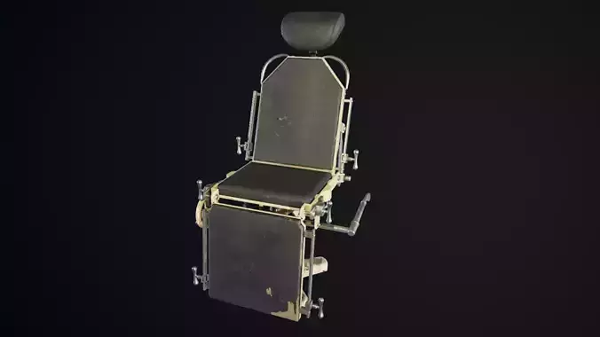 Antique Medical Chair 3D model Low-poly Low-poly 3D model