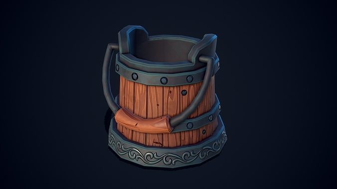 Stylized Bucket - Lowpoly and Gameready Model Low-poly 3D model