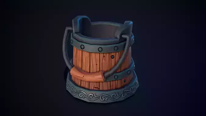 Stylized Bucket - Lowpoly and Gameready Model