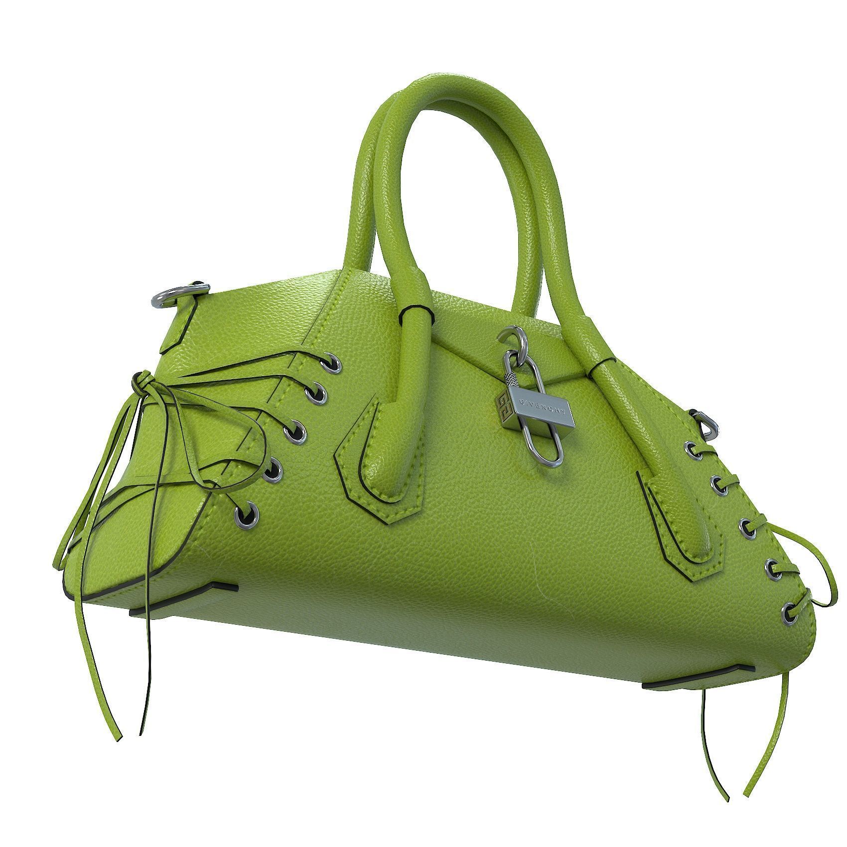 Givenchy Mini Antigona Bag Green Low-poly 3D model_2
