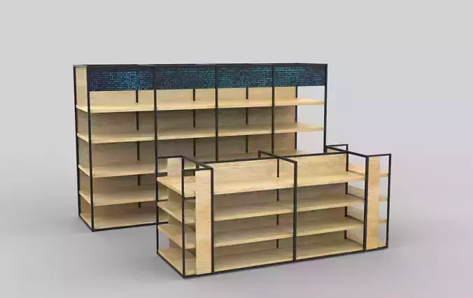 Supermarket Display Rack 3D model