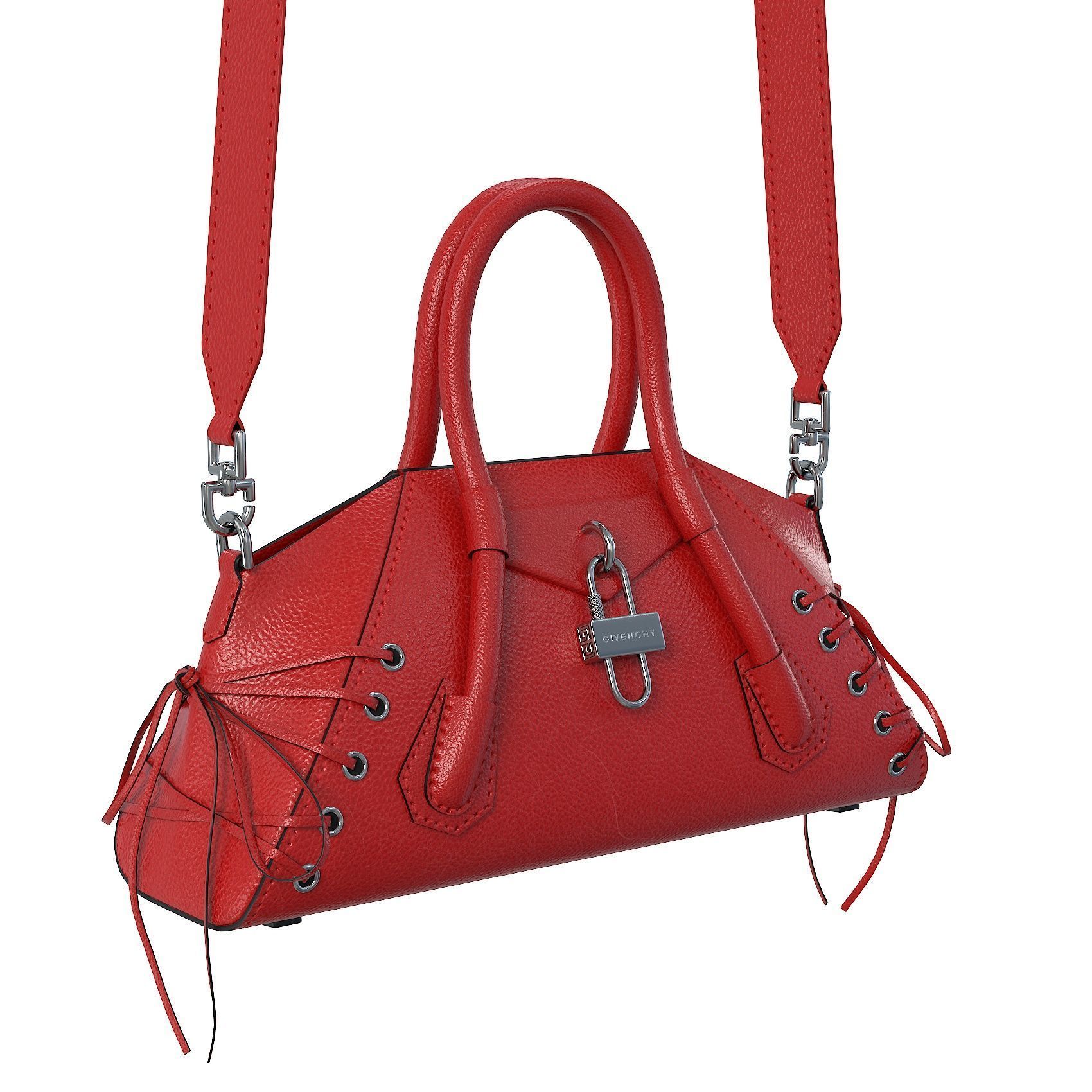 Givenchy Mini Antigona Bag Red Low-poly 3D model_2