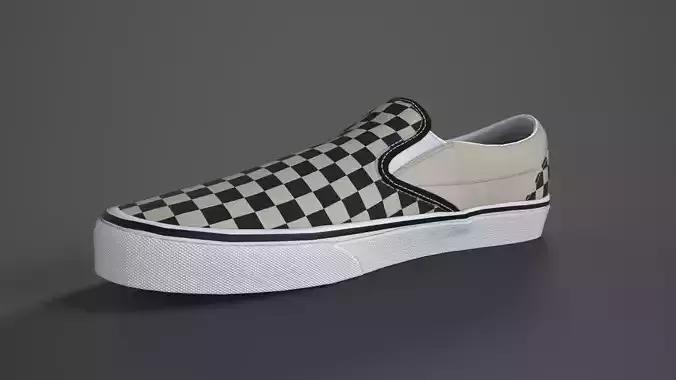 VANS182 SlipOn Black OffWhite Checker