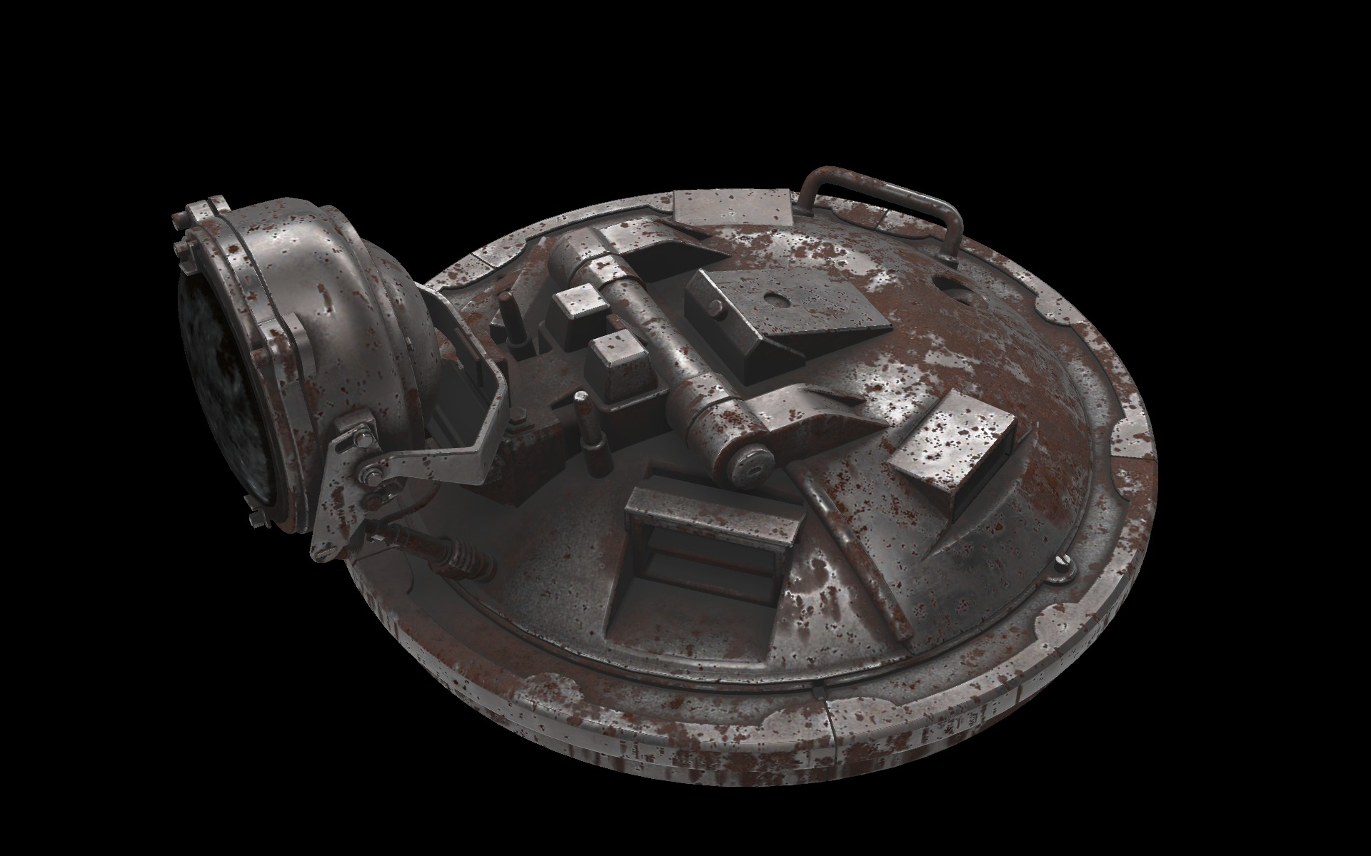 circular cover arm 3D model_3