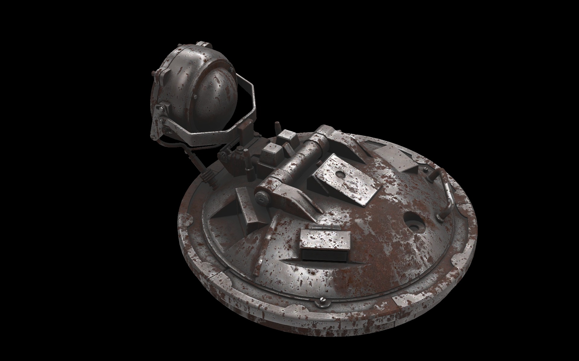 circular cover arm 3D model_2