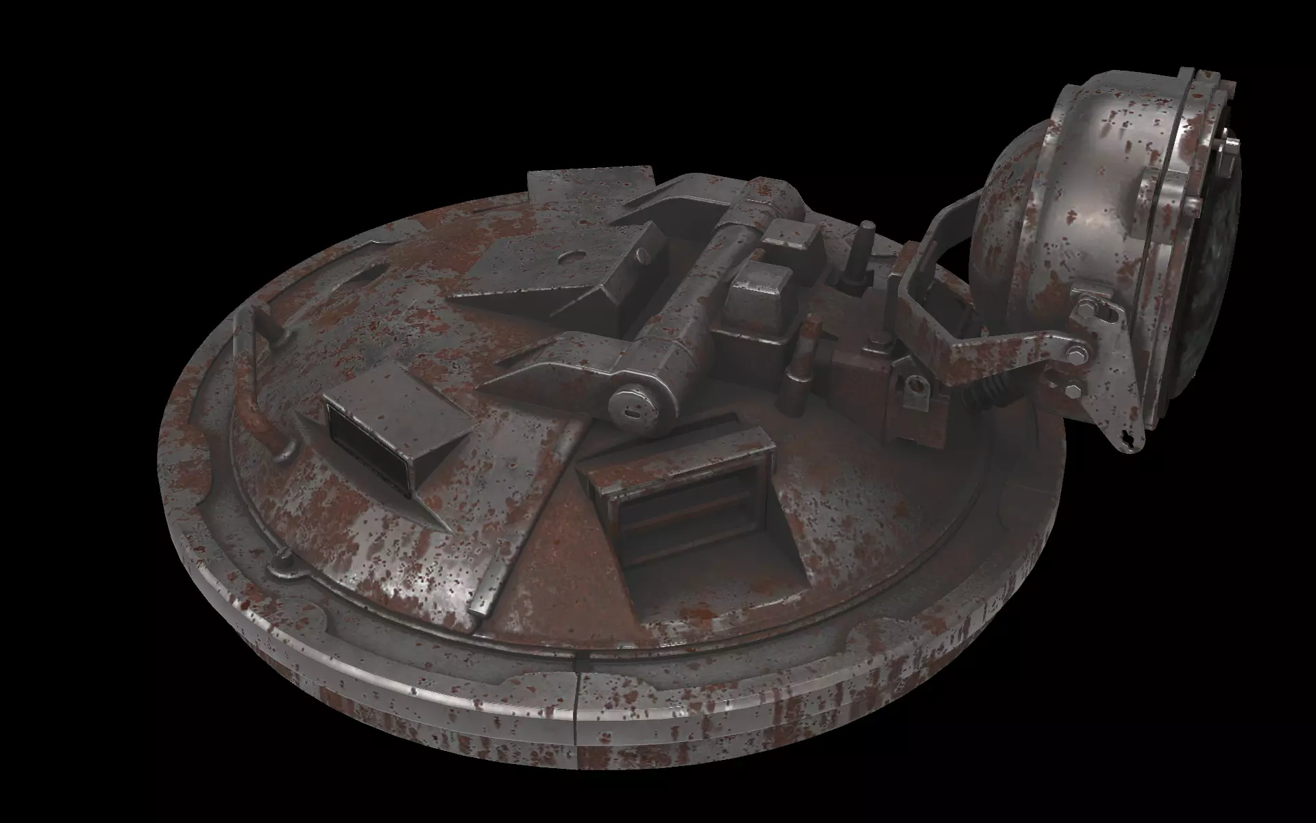 circular cover arm 3D model_0