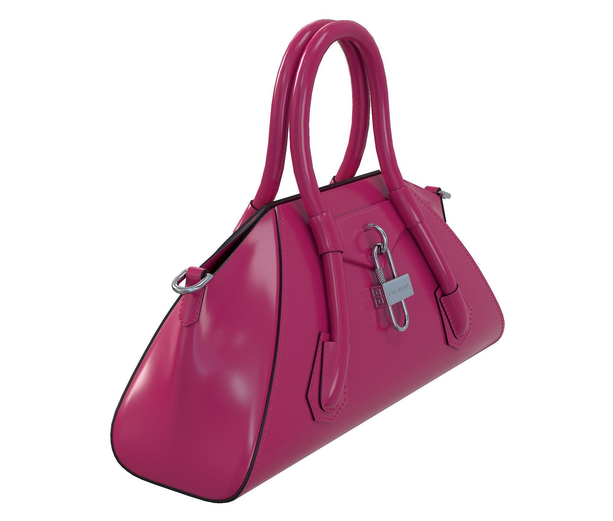 Givenchy Mini Antigona Bag Purple Gloss Low-poly 3D model_3