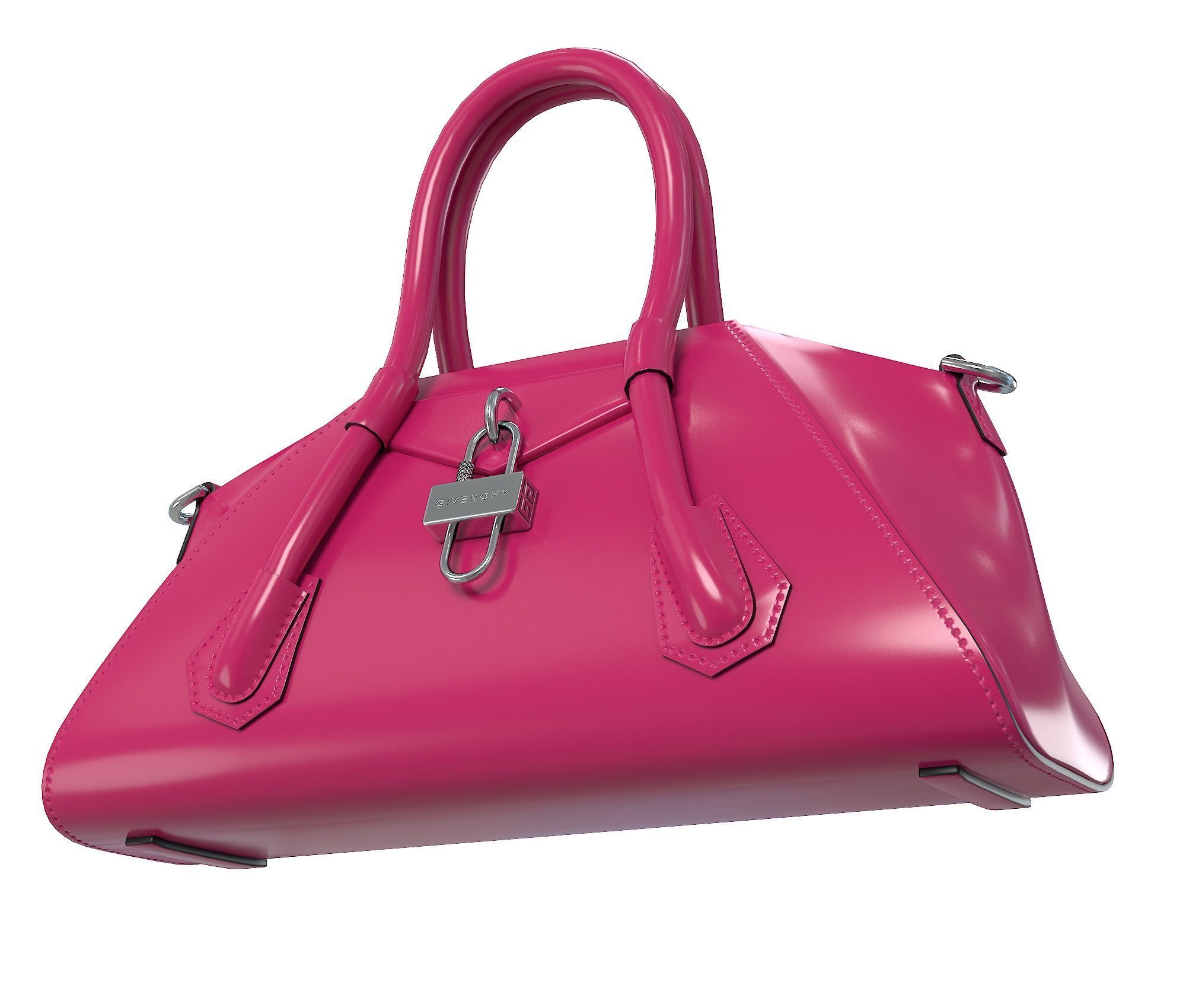 Givenchy Mini Antigona Bag Purple Gloss Low-poly 3D model_6