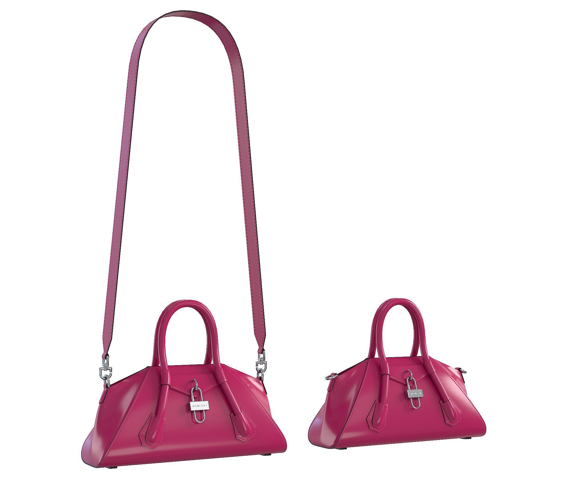 Givenchy Mini Antigona Bag Purple Gloss Low-poly 3D model_2