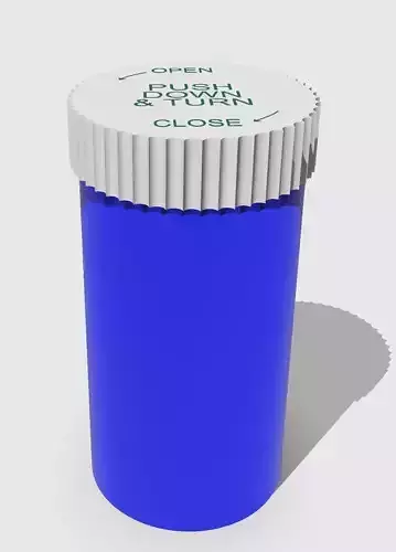 Push and Turn Child Resistant Vials Blue Color