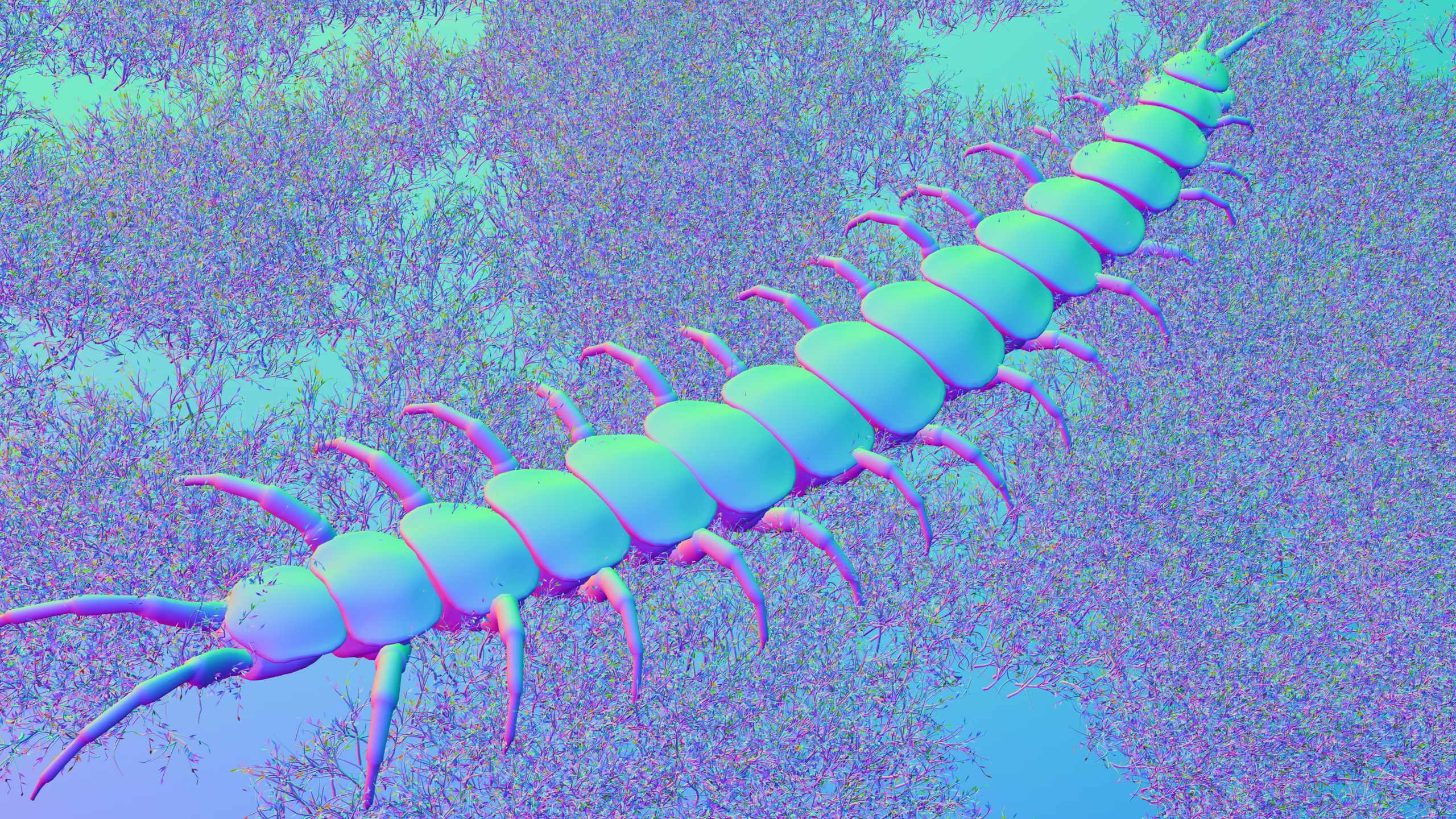 Centipede Rigged animated  Low-poly 3D model_17