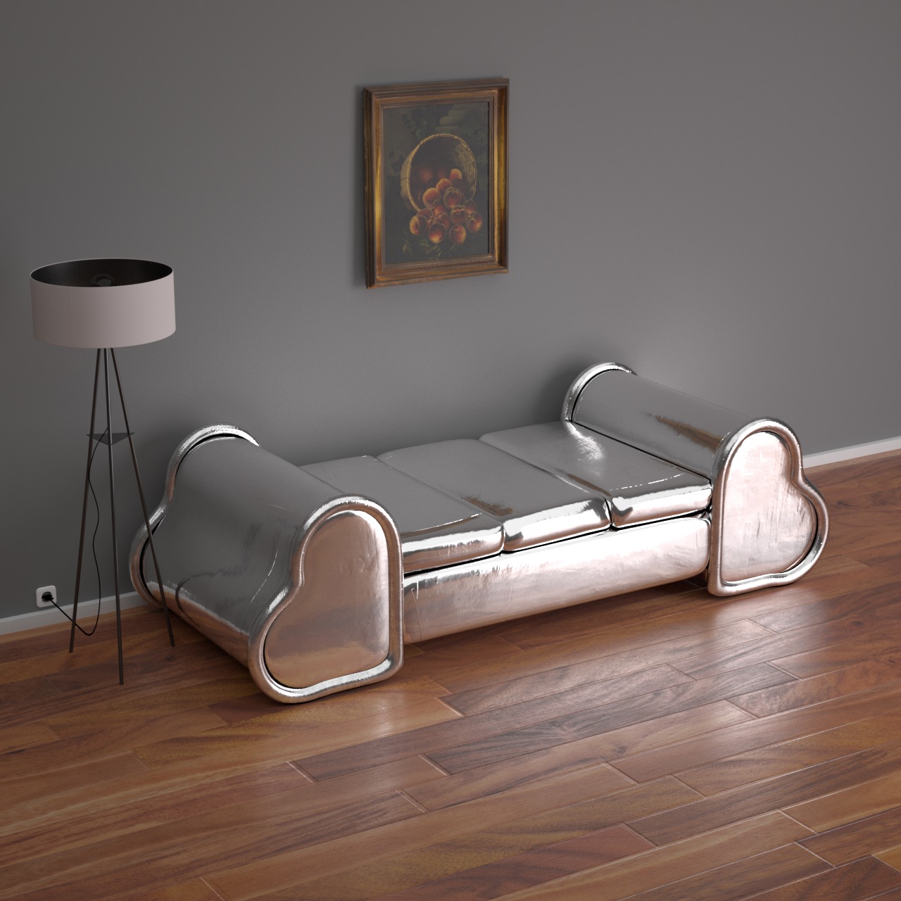 Modern Heart Shaped Sofa in Various Styles Low-poly 3D model_2
