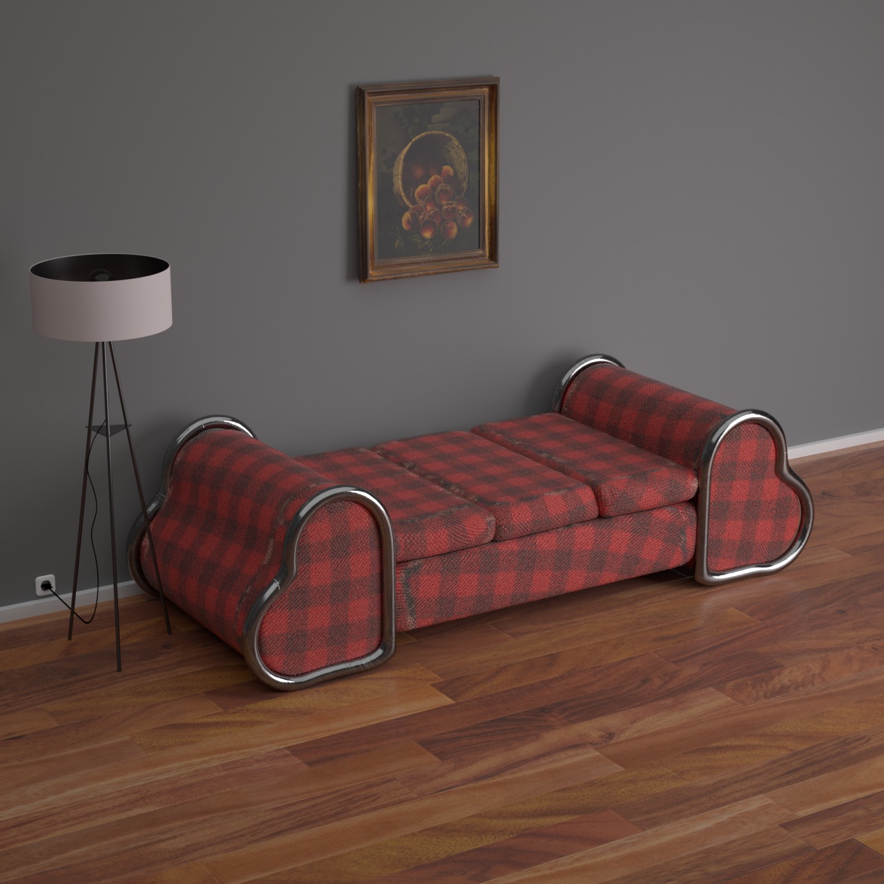 Modern Heart Shaped Sofa in Various Styles Low-poly 3D model_3