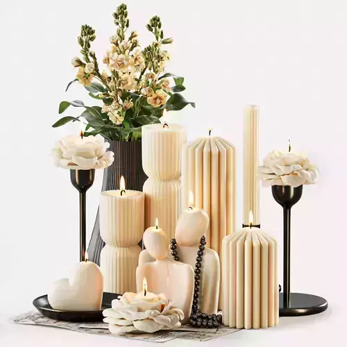 Set of decorative candles