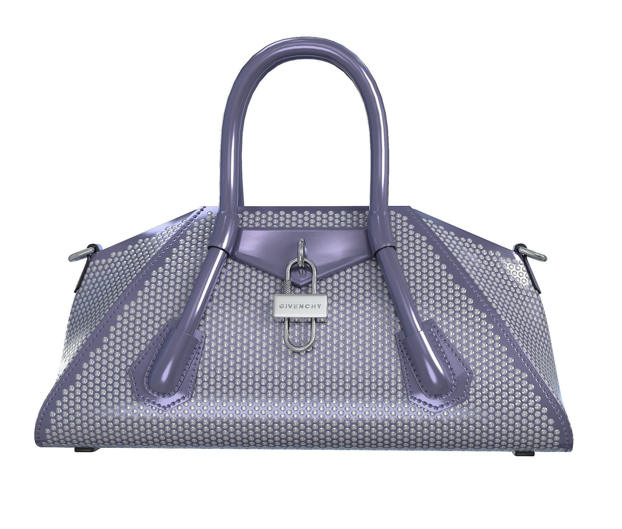 Givenchy Mini Antigona Bag Metallic Purple Low-poly 3D model_4