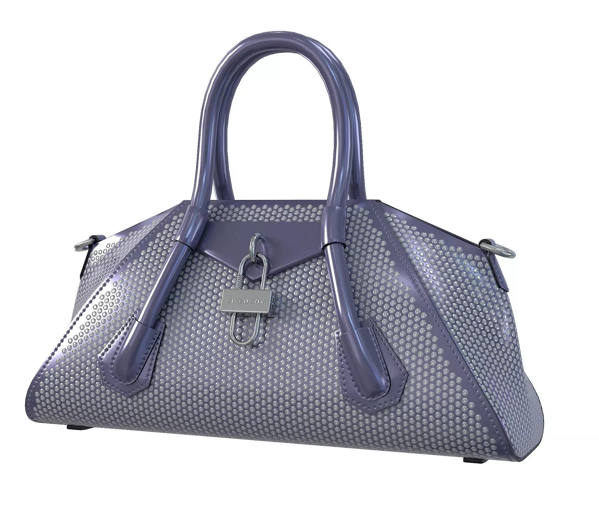 Givenchy Mini Antigona Bag Metallic Purple Low-poly 3D model_0
