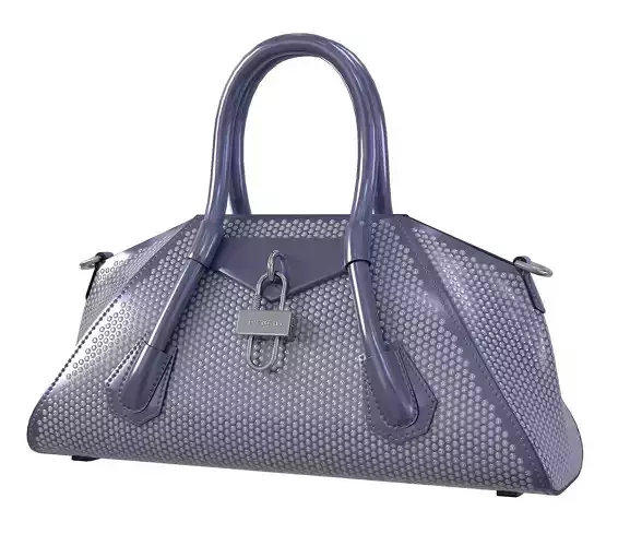 Givenchy Mini Antigona Bag Metallic Purple Low-poly 3D model