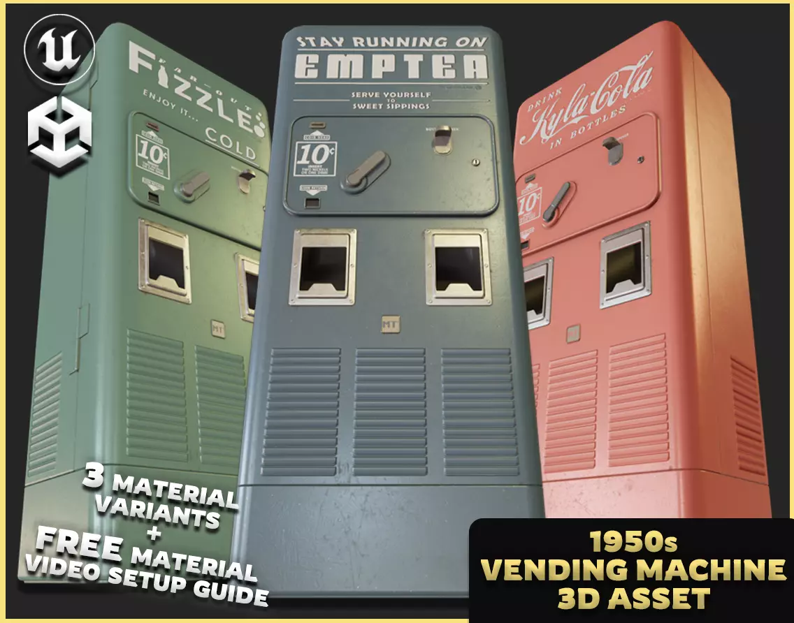 1950s Vending Machines Low-poly 3D model_0