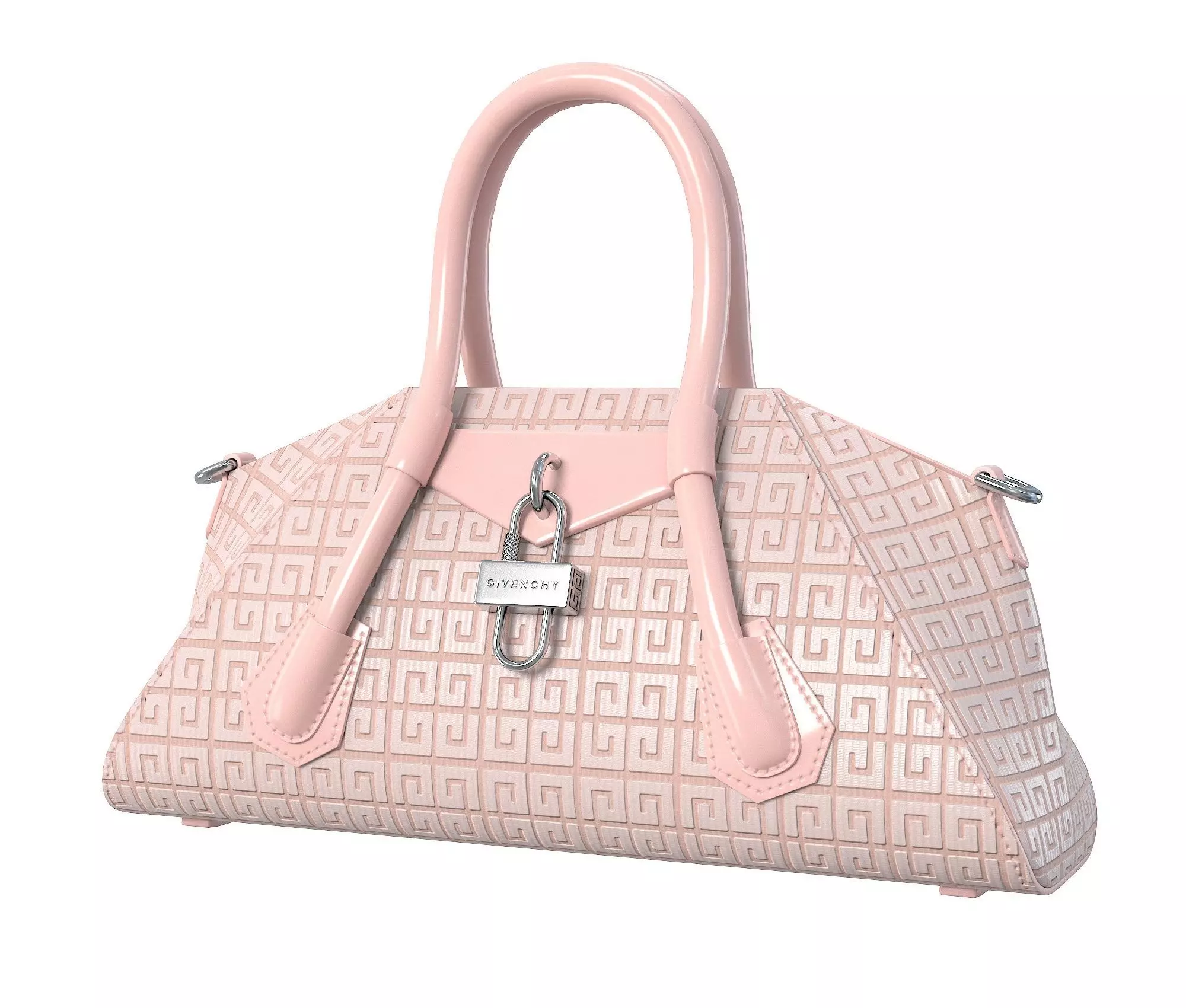 Givenchy Mini Antigona Bag Pink Logo Low-poly 3D model_0