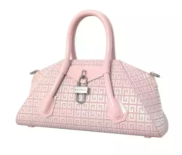 Givenchy Mini Antigona Bag Pink Logo Low-poly 3D model