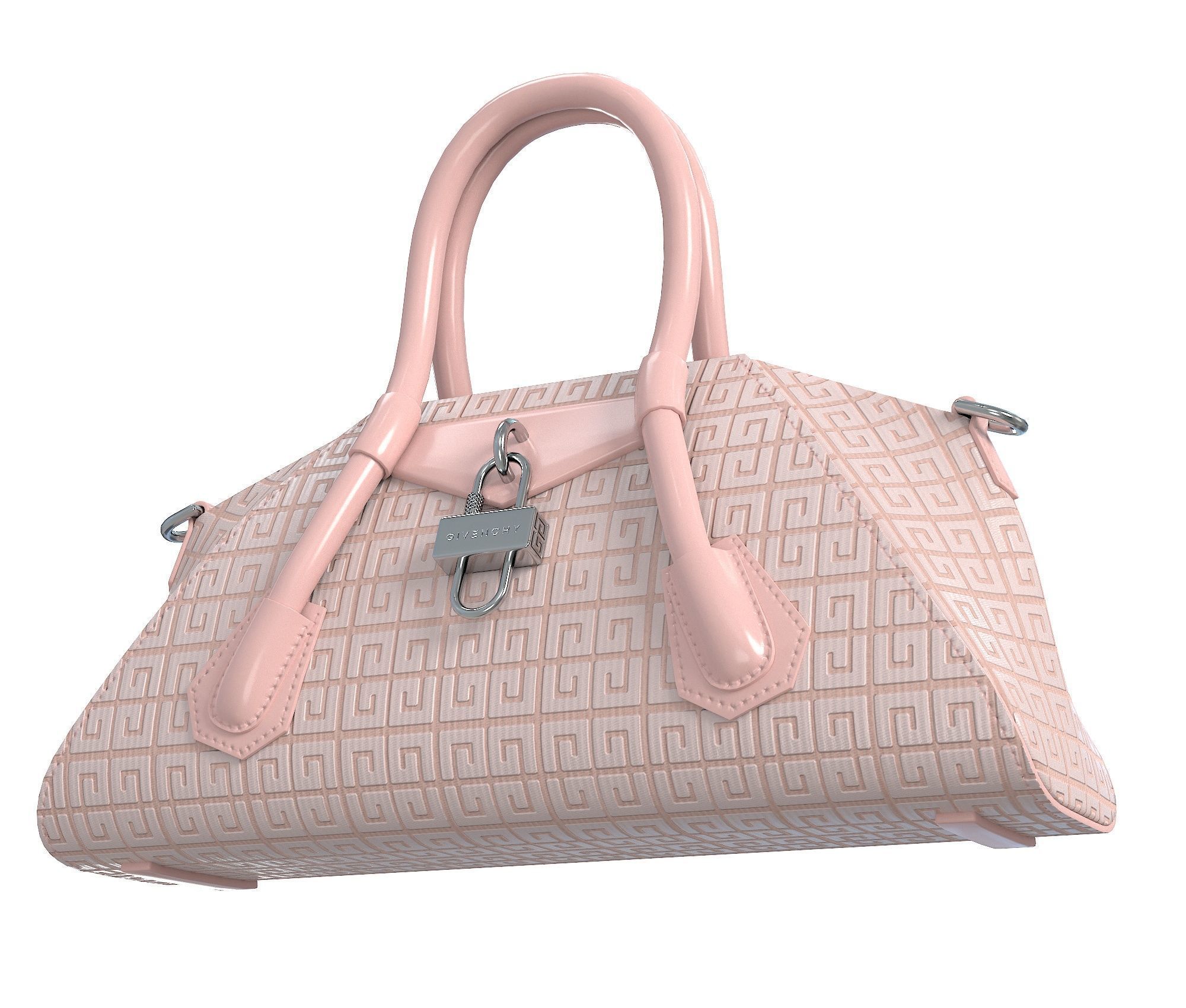 Givenchy Mini Antigona Bag Pink Logo Low-poly 3D model_6
