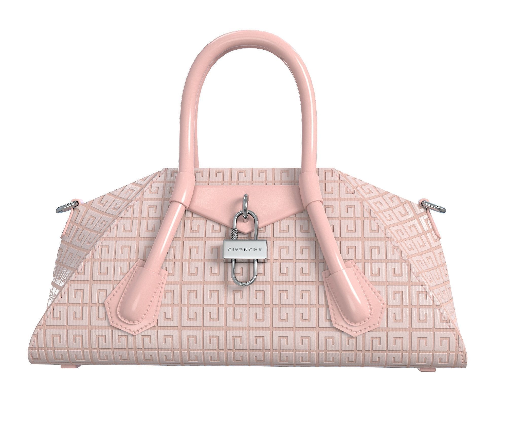 Givenchy Mini Antigona Bag Pink Logo Low-poly 3D model_2