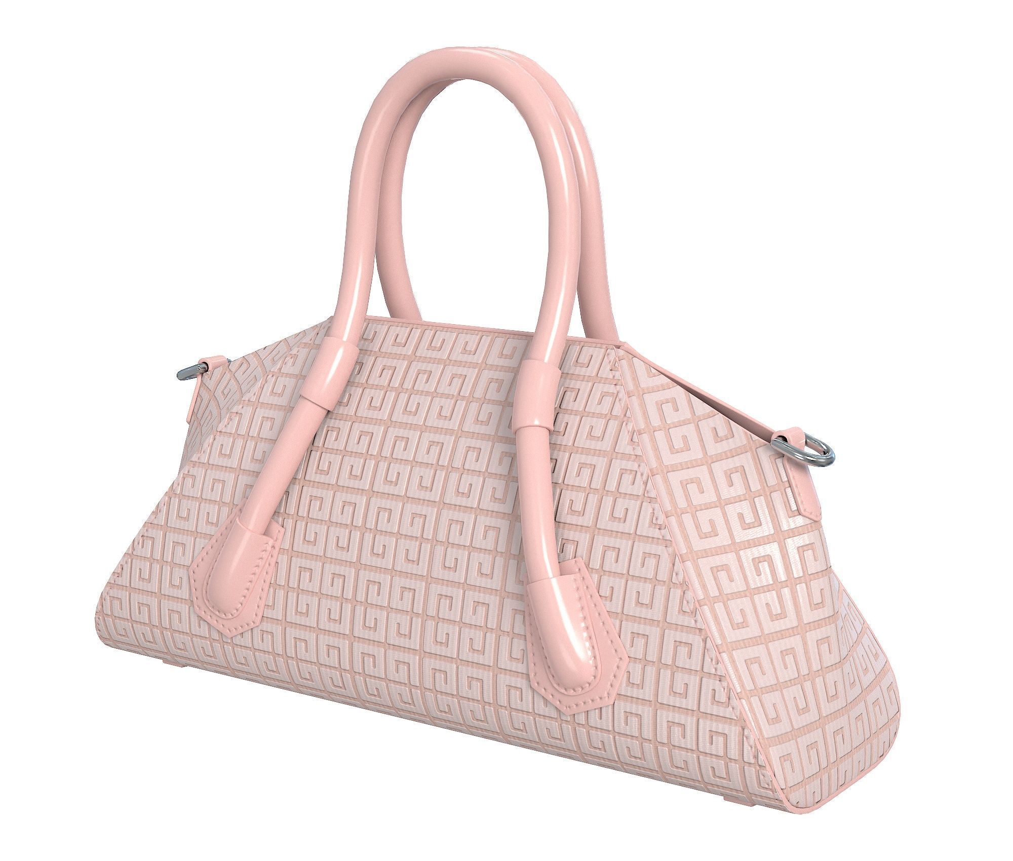 Givenchy Mini Antigona Bag Pink Logo Low-poly 3D model_5