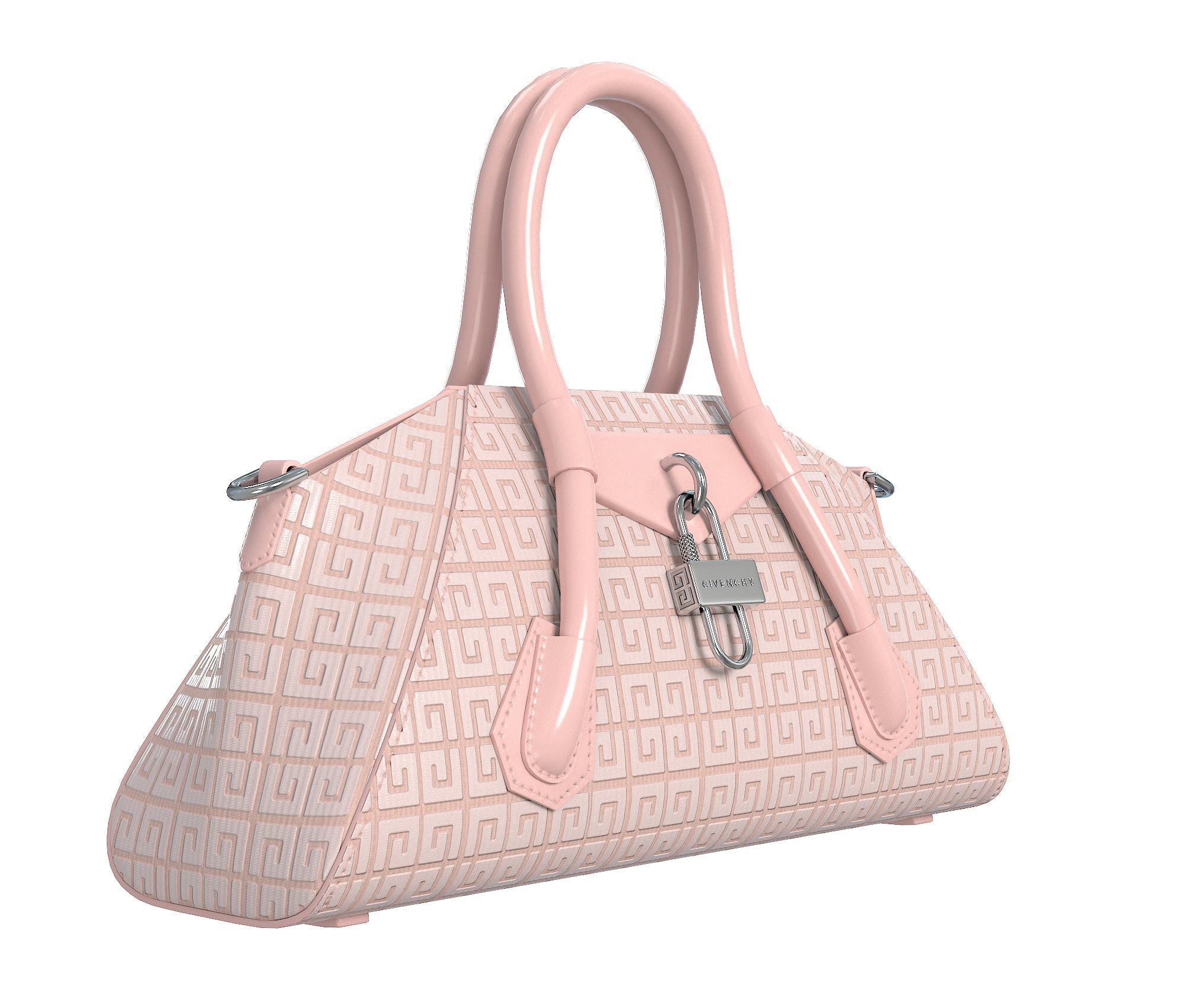 Givenchy Mini Antigona Bag Pink Logo Low-poly 3D model_4
