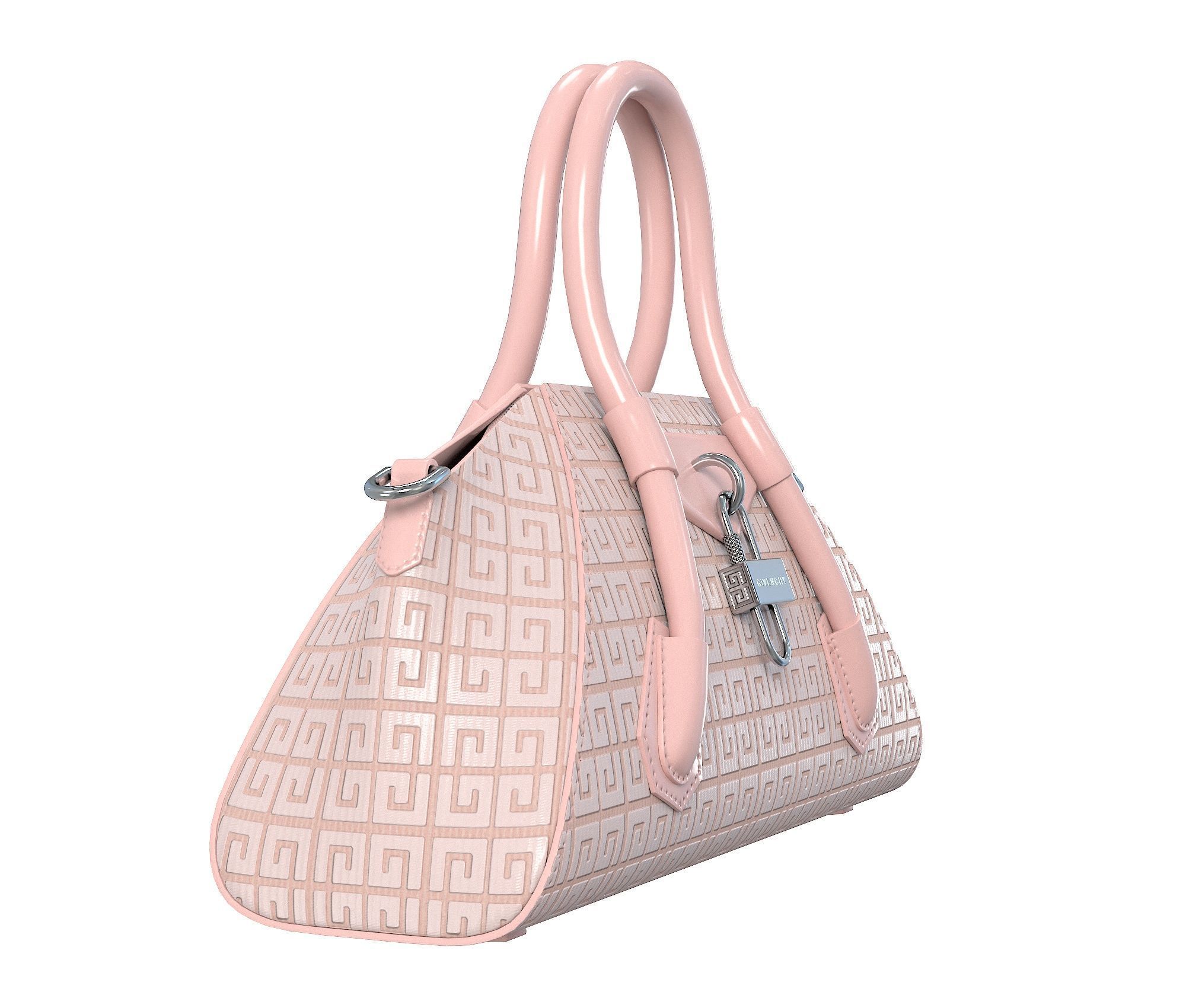 Givenchy Mini Antigona Bag Pink Logo Low-poly 3D model_3