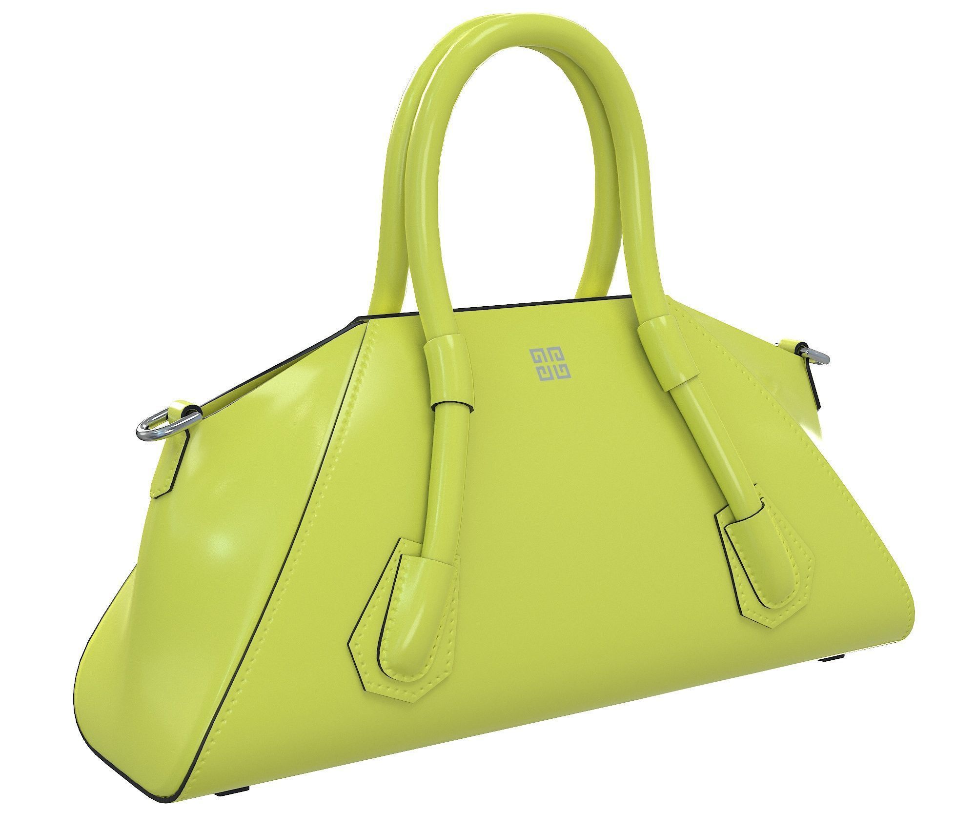 Givenchy Mini Antigona Bag Yellow Low-poly 3D model_2