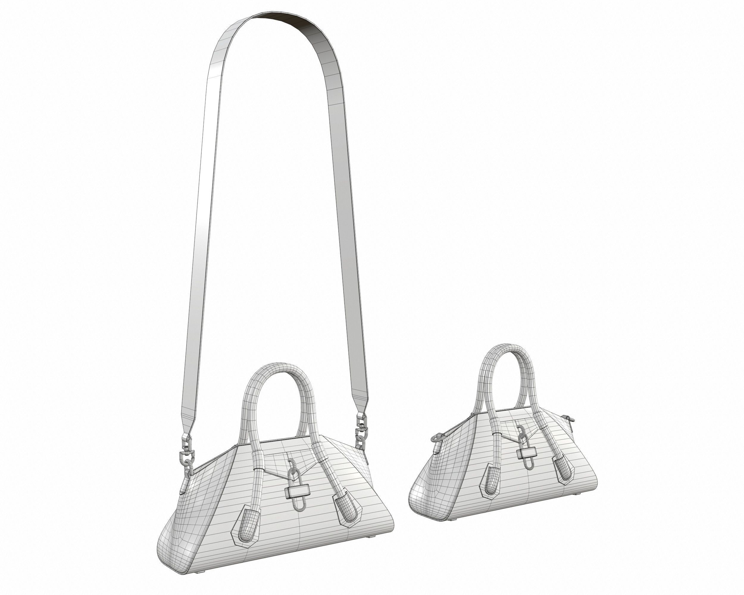 Givenchy Mini Antigona Bag Yellow Low-poly 3D model_7