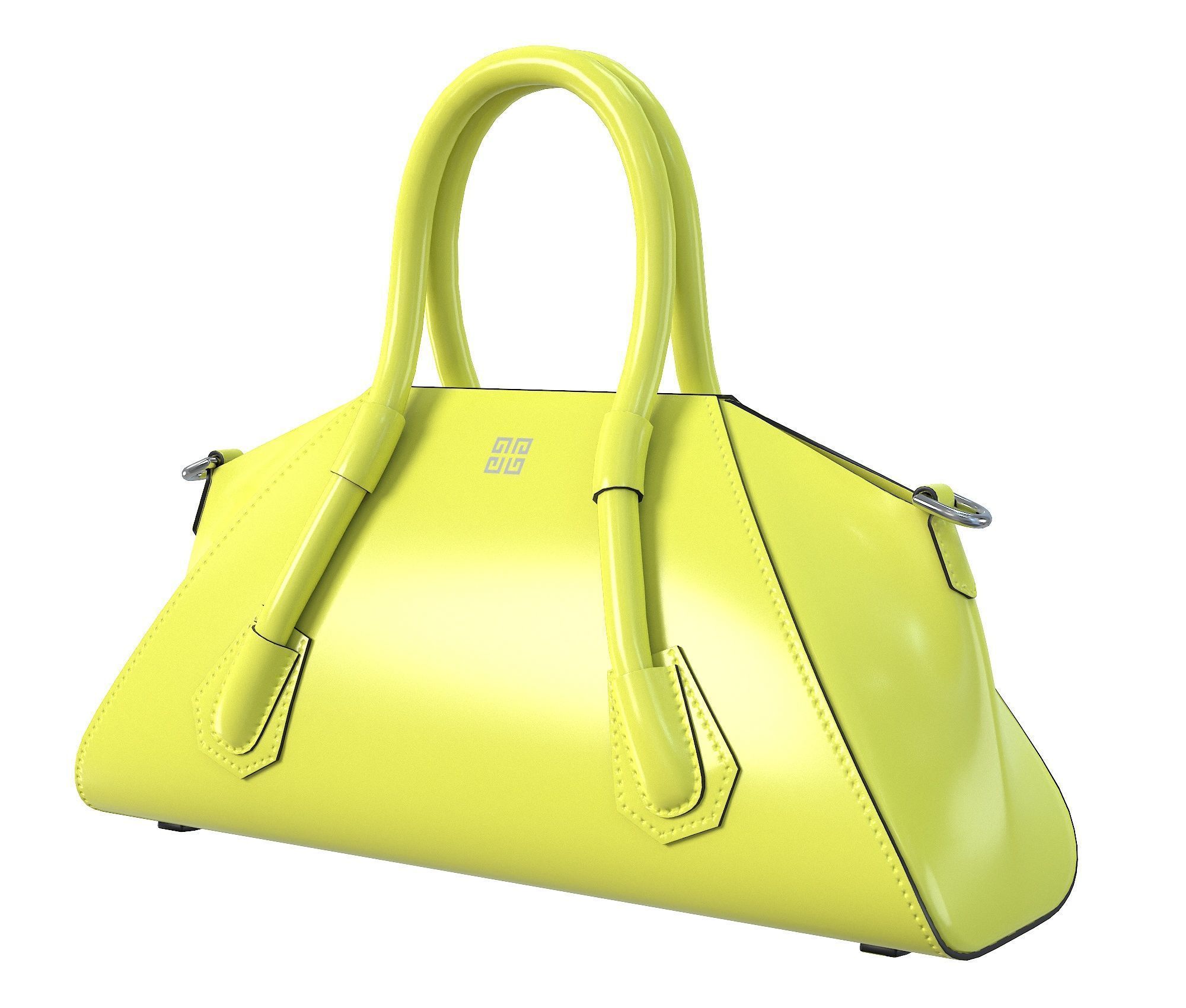 Givenchy Mini Antigona Bag Yellow Low-poly 3D model_4