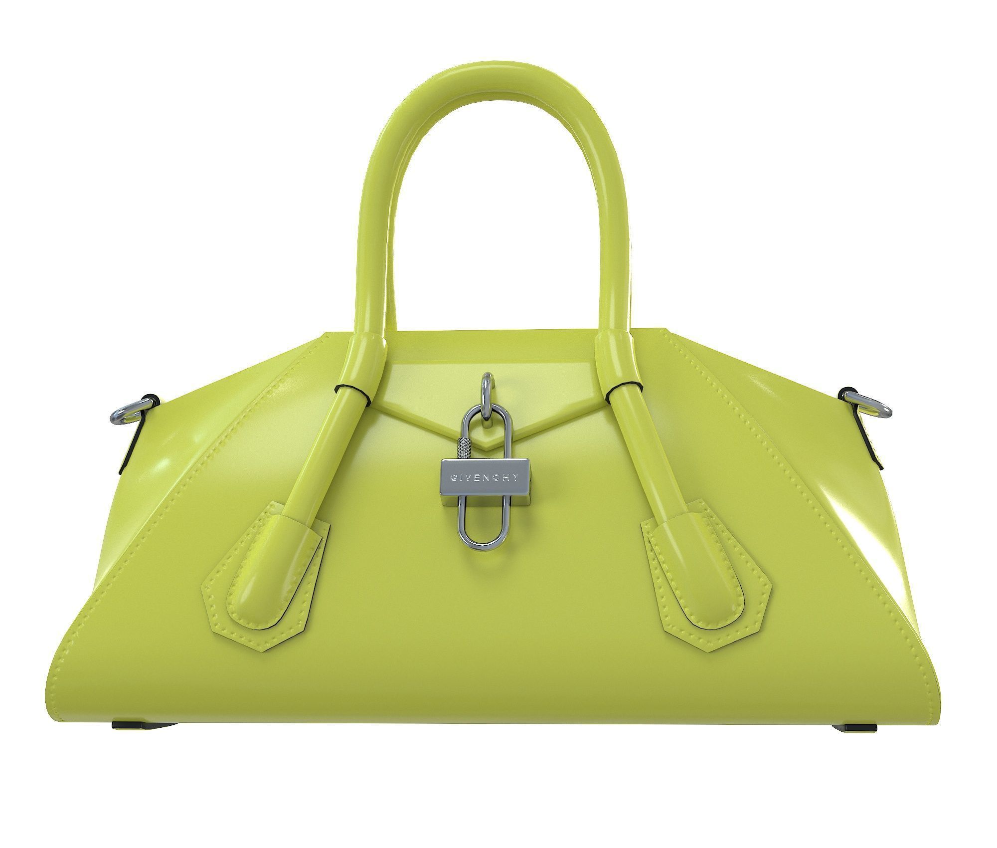 Givenchy Mini Antigona Bag Yellow Low-poly 3D model_6