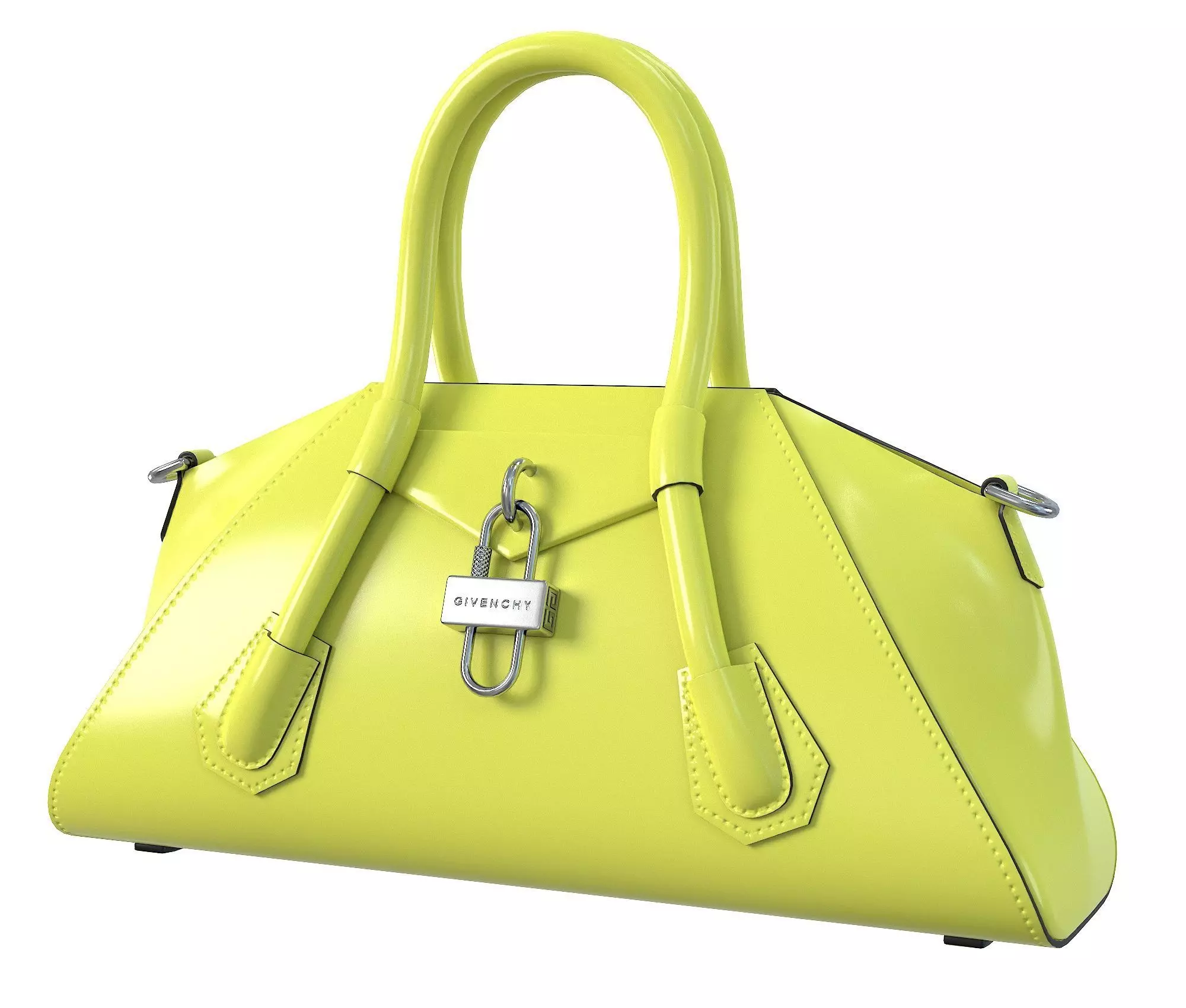 Givenchy Mini Antigona Bag Yellow Low-poly 3D model_0