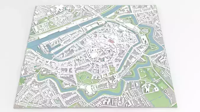 Cityscape Middelburg Netherlands 3D model
