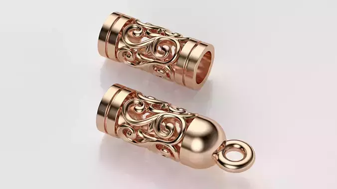 The bead on leather rope 