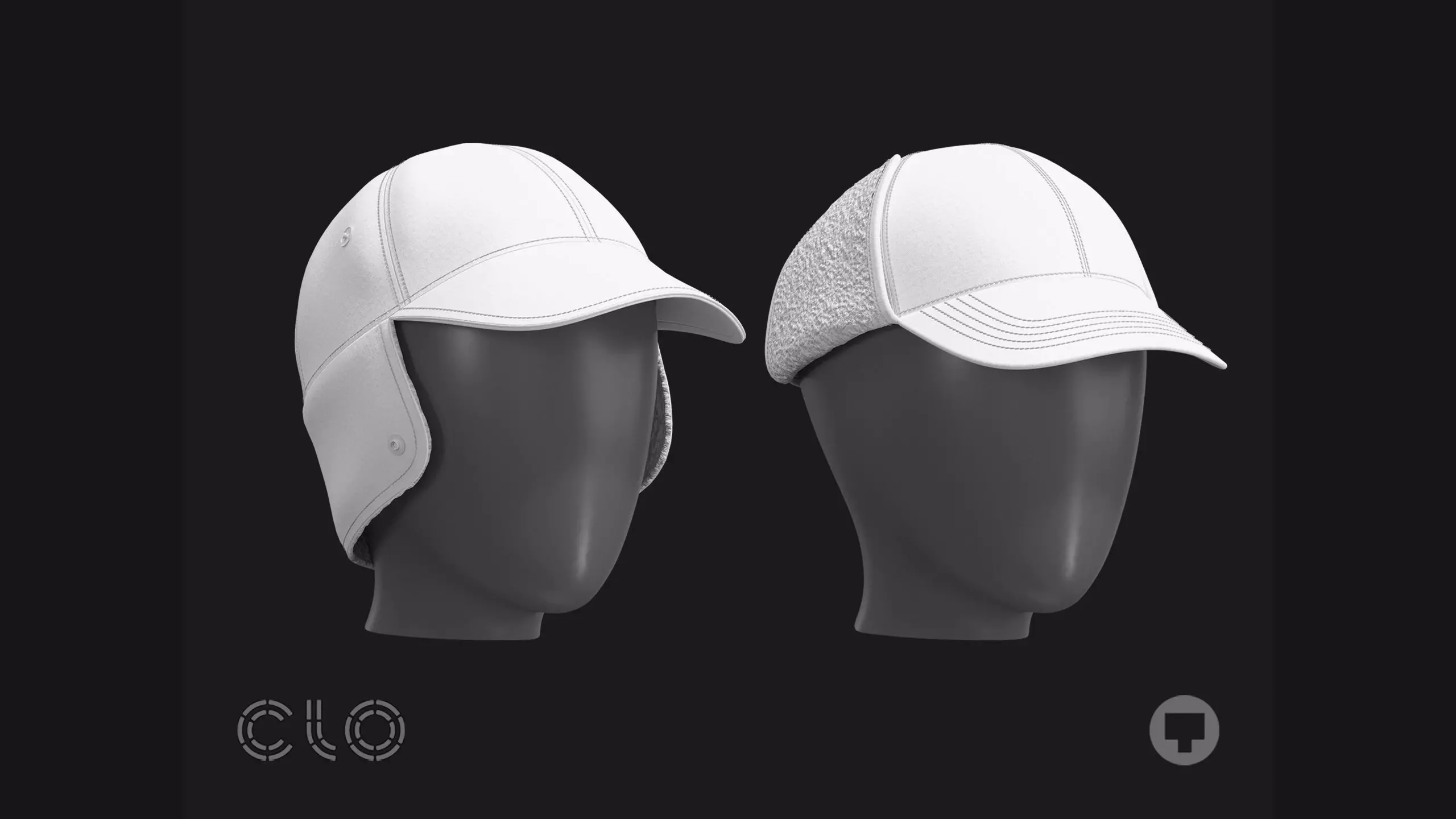 BASIC WINTER CAPS clo3d projects highpoly 3D model